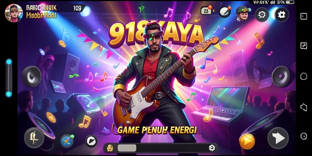 Screenshot gameplay 918KAYA yang menampilkan interaksi musik yang seru.