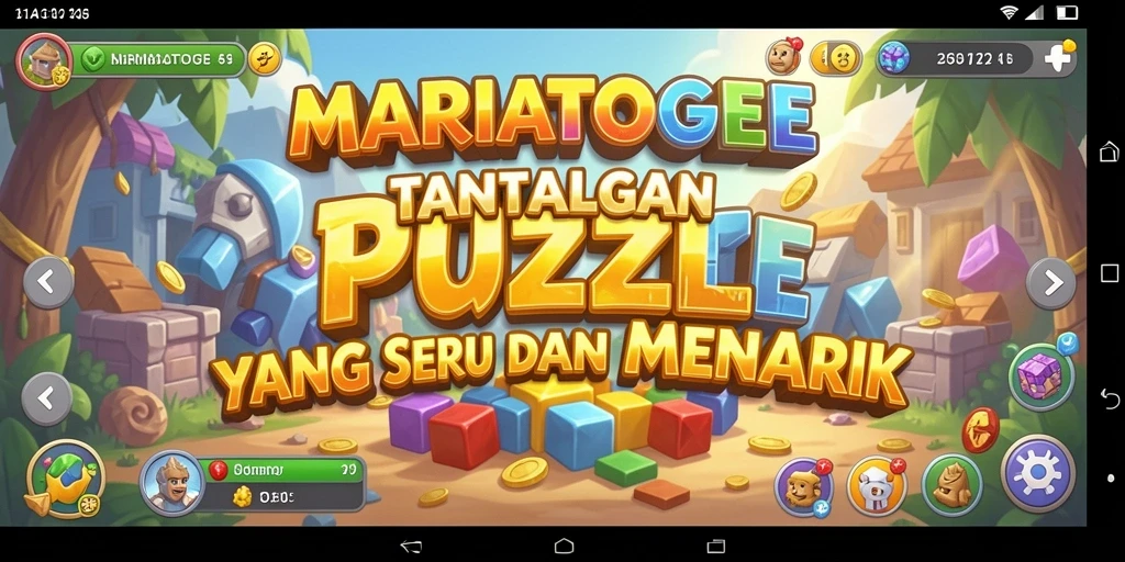 Tampilan gameplay seru MARIATOGEL dengan puzzle yang menantang.