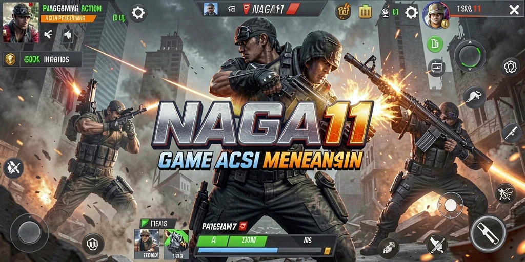 Tampilan aksi seru dalam gameplay NAGA11 yang intens.