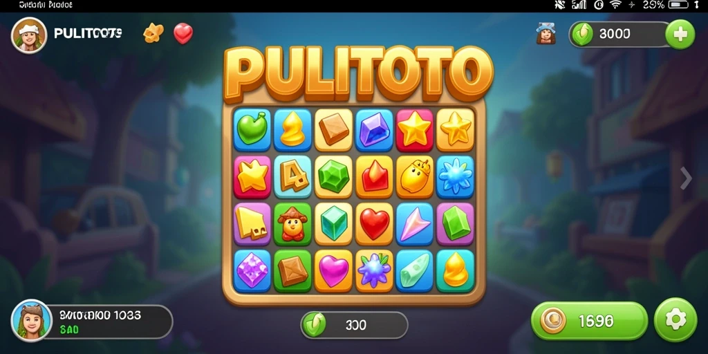 Tangkapan layar gameplay PULITOTO yang menampilkan aksi Match-3 yang seru.