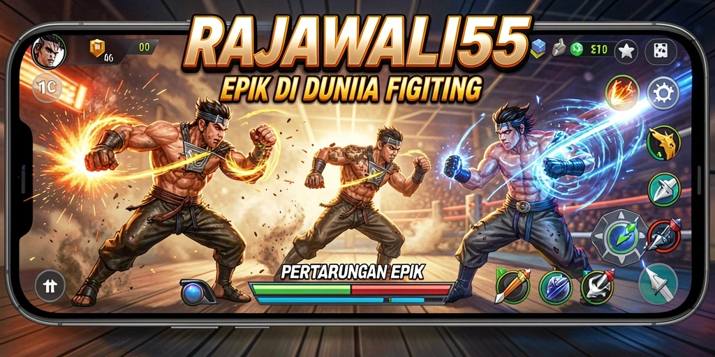 Screenshot gameplay RAJAWALI55 yang menampilkan pertarungan seru dan dinamis.