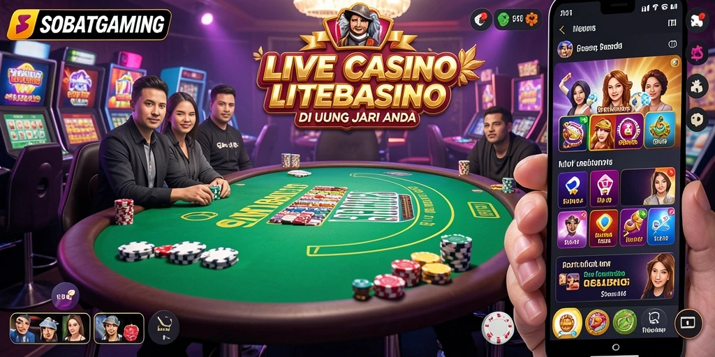 Screenshot gameplay SOBATGAMING yang menunjukkan dealer profesional dan interaksi langsung.