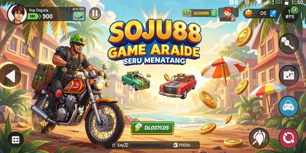 Menampilkan gameplay Arcade yang seru dan menantang di SOJU88.